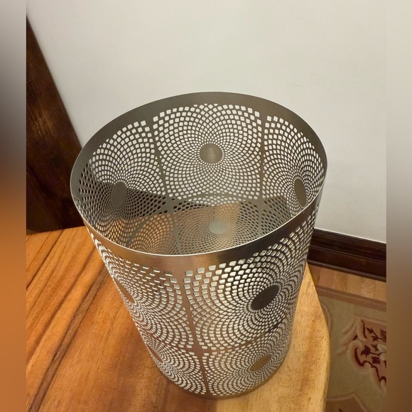 CB2 Metal Hurricane Candle Holder Vase 5" x 8" - Picture 4 of 4